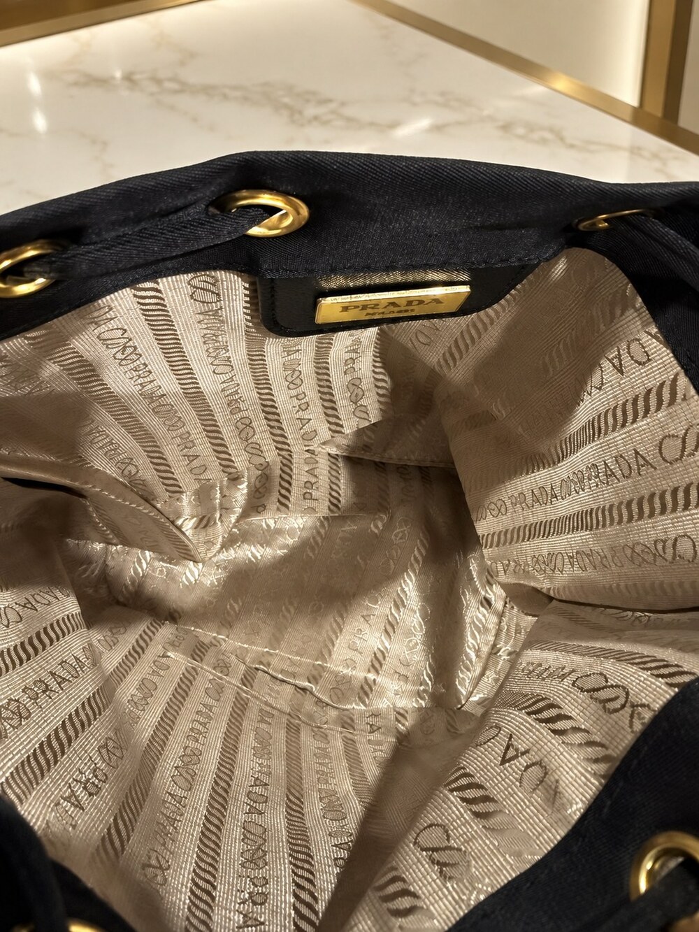 Prada Black Drawstring Makeup Bag | Makeup Organizer - Picture 4 of 6
